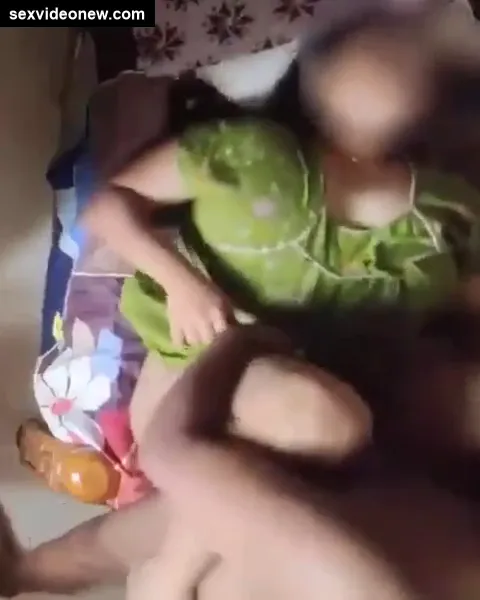 Telugu wife in green night gown banged by husband