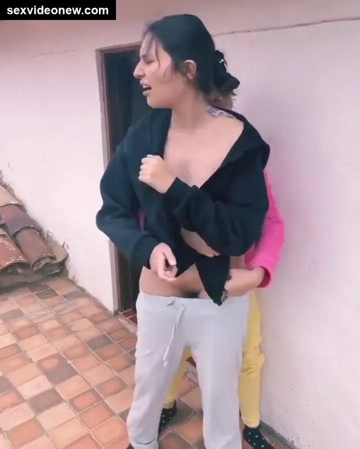 Desi lesbian cousins pussy rubbing on the terrace