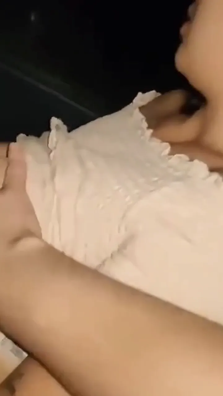 Sexy NRI woman boobs pressing in car